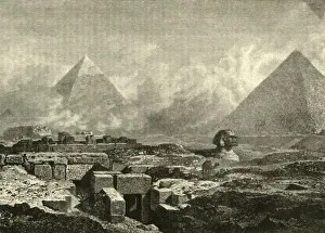 Ancient Egyptian Pyramids Prints: The Pyramids and Sphinx, 1890. Creator: Unknown