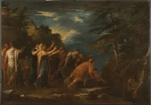 Fine Art Oil Canvas Prints: Pythagoras Emerging from the Underworld. Artist: Rosa, Salvatore (1615-1673)