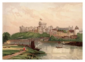 Prints of Windsor Castle, 1880. A watercolour sketch from Windsor Castle and the Water-Way Thither by W H Davenport Adams, published by Marcus Ward and Co, (London, 1880) Berkshire Prints: Windsor Castle Watercolour Print, 1880
