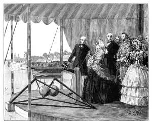Queen Victoria firing the first shot at Wimbledon, July 1860, (1887).Artist: William Barnes Wollen Queen Victoria firing the first shot at Wimbledon, July 1860, (1887).Artist: William Barnes Wollen