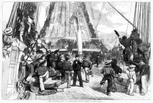 The Queens Visit to Cherbourg - Piping Hands to Man Yards, 1858 The Queens Visit to Cherbourg - Piping Hands to Man Yards, 1858