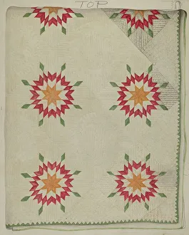 Vintage Quilt Print - Applique Patterns with Border, c. 1936