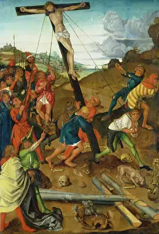 Biblical Scene Painting Prints: Raising of the Cross (Centre Panel of the Triptych)