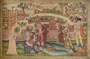 A Rare Petit Point Picture of the Period of Charles I, 17th century, (1936) A Rare Petit Point Picture of the Period of Charles I, 17th century, (1936)