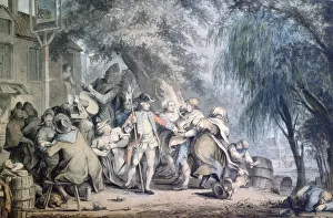 The Recruiting Sergeant, 18th century. Artist: Samuel Hieronymus Grimm The Recruiting Sergeant, 18th century. Artist: Samuel Hieronymus Grimm