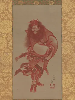 Red Shoki, the Demon Queller, dated 1847. Creator: Hokusai Red Shoki, the Demon Queller, dated 1847. Creator: Hokusai