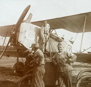 Early 20th Century Flight Prints: Refuelling biplane, c1914-c1918