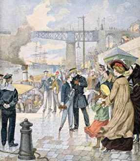 The return of the ship Borda, and embarkation of the ship Fistots, Brest, France, 1902 The return of the ship Borda, and embarkation of the ship Fistots, Brest, France, 1902