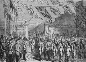 British Military Art Prints: The Return of the Troops from Ashantee, c1880