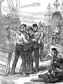 Black Watch Regiment Prints: Return of troops from the Ashantee War: landing of the sick and wounded