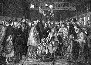 Returning from the pantomime - the last train, 1871 Print
