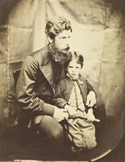 Albumen Silver Print Art Prints: Rev. James Langton Clark and son Charles (Robin), 1864. Creator: Lewis Carroll