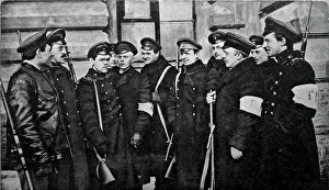 Revolutionary students after the February Revolution, Russia, 1917 Revolutionary students after the February Revolution, Russia, 1917