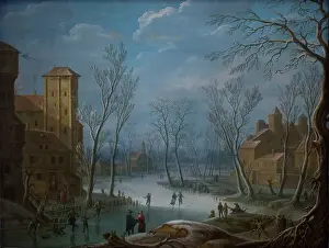 Oil Painting On Wood Panel Prints: Rink, c1730. Creator: Unknown