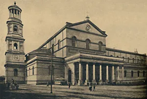 Roma - Side portico and bell tower of the Basilica of St. Paul without the Walls, 1910 Roma - Side portico and bell tower of the Basilica of St. Paul without the Walls, 1910
