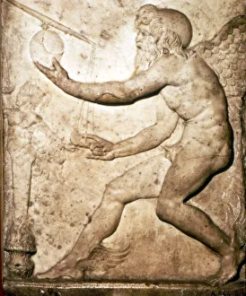 Roman Relief of Saturn Print
