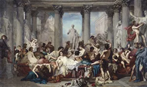 Print of The Romans of the Decadence, 1847 Oil on canvas reproduction