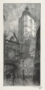 Rouen Illustre: La Gros Horloge, 1888. Creator: Auguste Louis Lepere (French, 1849-1918) Rouen Illustre: La Gros Horloge, 1888. Creator: Auguste Louis Lepere (French, 1849-1918)