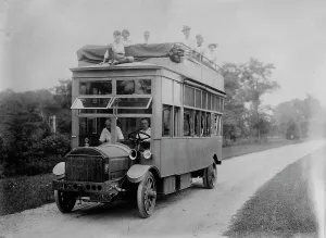 R.R. Conklin's Double-Decker Auto Bus Print, c1910-1915