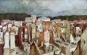 The Ruins of Verdun, June 1916, (1926).Artist: Francois Flameng The Ruins of Verdun, June 1916, (1926).Artist: Francois Flameng