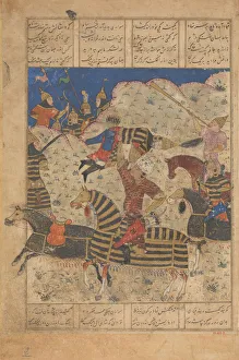 Late 15th Century Print of Rustam Overpowers the King