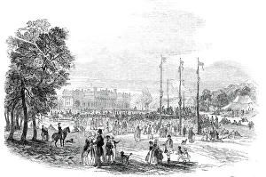 Rustic sports in the Park - north view of Harewood House, 1845. Creator: Unknown Rustic sports in the Park - north view of Harewood House, 1845. Creator: Unknown