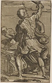 Old Testament Bible Scenes Prints: The Sacrifice of Abraham. Creator: Unknown