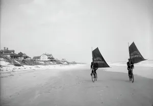 Sailing Bicycles Print, Ormond Beach, 1900-1910