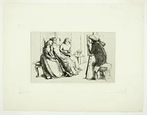 Black And White Portrait Paintings Prints: Saint Agnes of Intercession, 1850. Creator: John Everett Millais