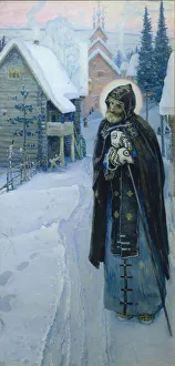 Orthodox Church Images Prints: Saint Sergius labours (Triptych)
