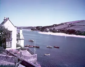Prints of Salcombe, Devon, c1955. Resort town close to the mouth of the Kingsbridge Estuary Salcombe Prints: Salcombe Print, c1955: A Vintage View of the Devon Coast