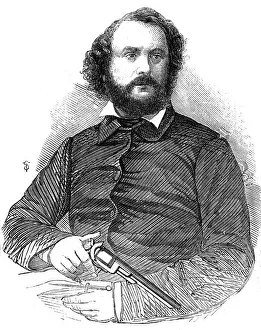 Prints of Samuel Colt (1814-1862), inventor of the Colt revolver, 1856. The American inventor and industrialist invented the weapon which, after the Mexican war of 1846-8, was adopted by the US army Industrialist Prints: Samuel Colt Print, 1856