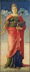 Martyrdom In Christianity Prints: Santa Giustina de Borromeis, ca 1475. Creator: Bellini, Giovanni (1430-1516)