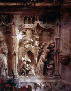 Santo Domingo de la Calzada (1019-1109), Spanish hermit, relief in his mausoleum Santo Domingo de la Calzada (1019-1109), Spanish hermit, relief in his mausoleum