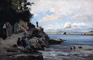 Saturday at the Womans Bathing Beach, 1876. Artist: Emmanuel Lansyer Saturday at the Womans Bathing Beach, 1876. Artist: Emmanuel Lansyer