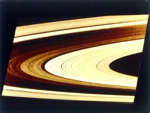 Saturns rings, range 717, 000 km, seen from Voyager 1 spacecraft. Creator: NASA Saturns rings, range 717, 000 km, seen from Voyager 1 spacecraft. Creator: NASA