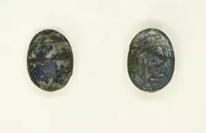 Amon Collection: Scarab: Hovering Falcon over Name of God Amun, Egypt, New Kingdom, Dynasties 18-20