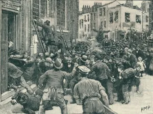 Scene in the Birmingham No Popery riots, 1868 (1906) Scene in the Birmingham No Popery riots, 1868 (1906)