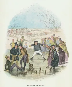 Charles Dickens Prints: Print of Mr Pickwick on the Ice