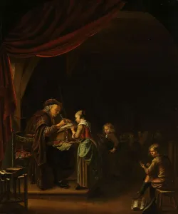 17th Century Dutch School Print, The Schoolmaster