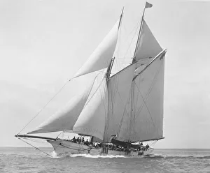 The schooner Astria sailing close-hauled. Creator: Kirk & Sons of Cowes The schooner Astria sailing close-hauled. Creator: Kirk & Sons of Cowes