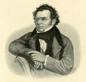 Vintage Music Portraits Prints: Schubert, c1820s, (1907). Creator: Unknown