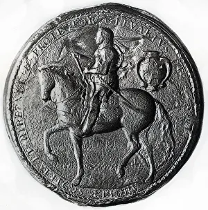 Seal of the Protectorate with Oliver Cromwell on horseback, 17th century, (1899) Seal of the Protectorate with Oliver Cromwell on horseback, 17th century, (1899)