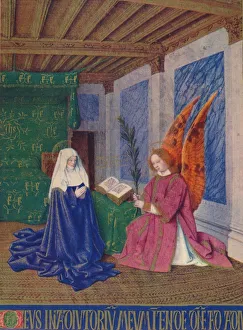 Christian Female Figures Prints: The Second Annunciation, c1455, (1939). Artist: Jean Fouquet