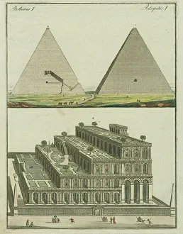 Section and Interior of the Great Pyramid, 1801 Print