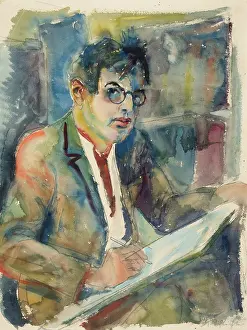 Private Collection Watercolour Paintings Prints: Self-portrait, c1925. Creator: Schlichter, Rudolf (1890-1955)