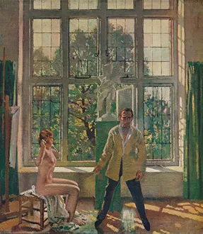 British Modern Art Prints: Self-portrait with model, c1905, (c1932). Artist: William Newenham Montague Orpen
