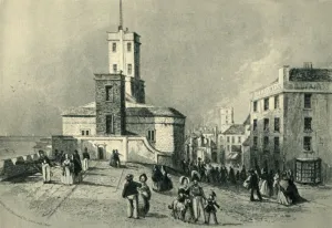 Prints of The Semaphore, Portsmouth, (1943). Building constructed in the early 19th century in the town of Portsmouth. It was one of a network of such towers used in an optical telegraph system Portsmouth Prints: Heritage Images Print: The Semaphore, Portsmouth (1943)