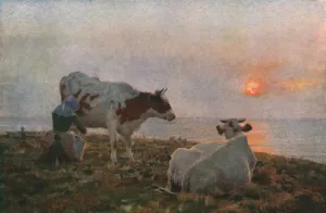 Modern Masterpieces Of British Art Book Prints: The Setting Sun, c1897, (c1930). Creator: Adrian Stokes