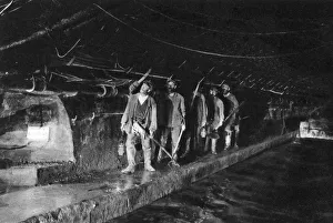 Sewer cleaners in the Main Sewer, Paris, 1931. Artist: Ernest Flammarion Sewer cleaners in the Main Sewer, Paris, 1931. Artist: Ernest Flammarion
